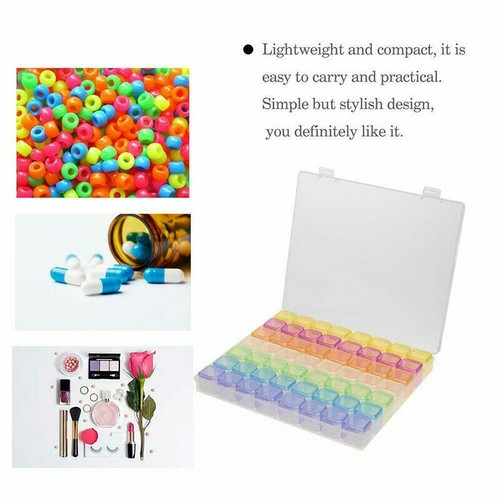 56 Grid Diamond Painting Nail Art Tool Jewelry Rhinestone Plastic Storage Boxes - Picture 2 of 11