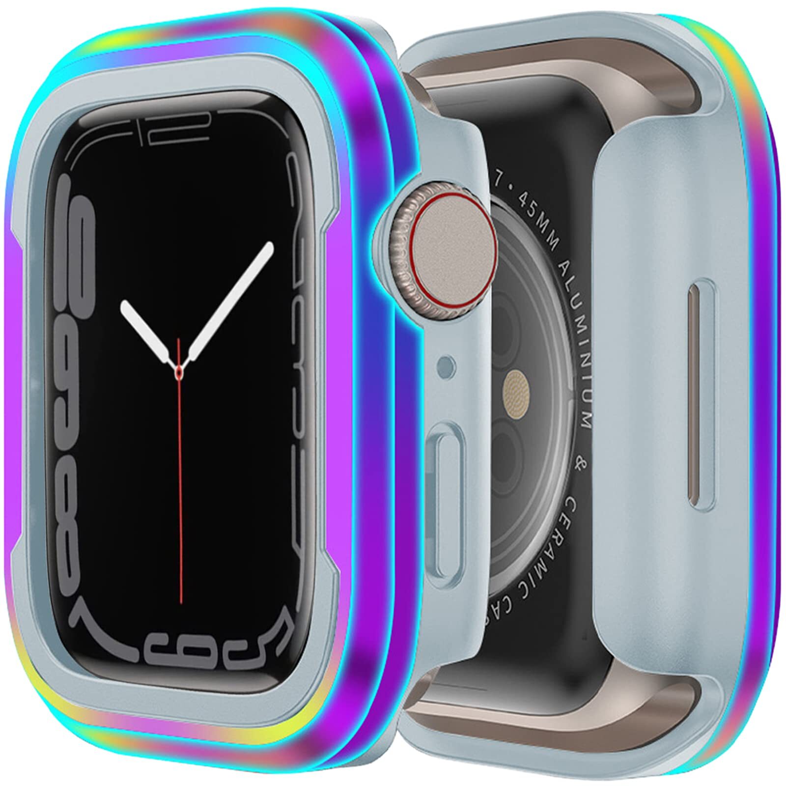 Compatible Colorful iWatch Series 9 Series 8 Series 7 Case 41mm Aluminum Appl...