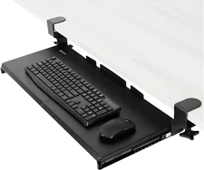 Large Pull-Out Keyboard Tray with C Clamp Mount, 27" x 11" Slide-Out Platform fo