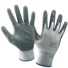X Paire De Gants De Travail En Nitrile Gris Taille 10 DFH