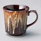 Mino ware Japanese pottery Mug Coffee Tea cup Ame Nagashi Brown glaze Japan