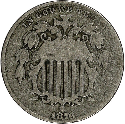 Raw 1876 Shield Nickel - Looks G - Great Book Filler Coin!