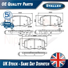 Adatto a Fiat 500 2014 - Jeep Renegade 2014 - Set Pastiglie Freno Stallex Posteriore