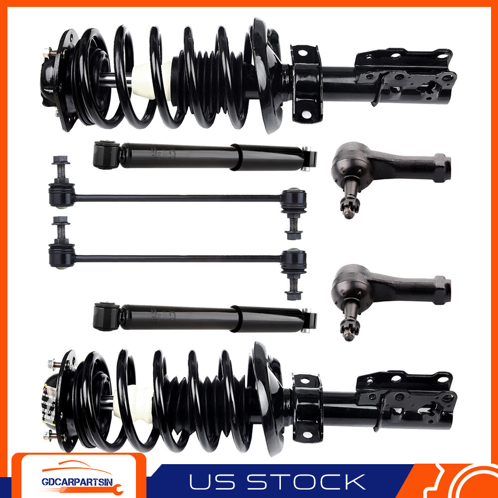 8pcs Suspension Kit for 07-09 Pontiac G5 with Struts Shocks Tie Rods Sway Bar Links