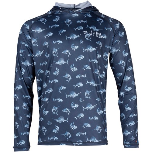 Salt life Fish N Bones American Hoodie Navy L SLXUvapor Live Salty ...