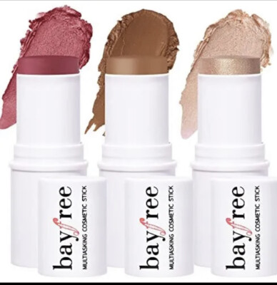 Multi Stick Trio Face Makeup, Cream Blush Stick for Cheeks & Lips, Contour St...