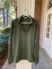 Bob Timberlake Mens Large Cotton Sweater 1/4 Zip Green Pullover Long Sleeve Soft — photo 5