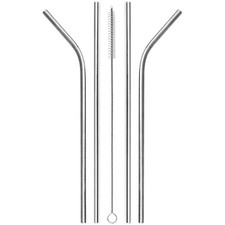 8 Pack Reusable Stainless Steel Metal Drinking Straws For Tumbler