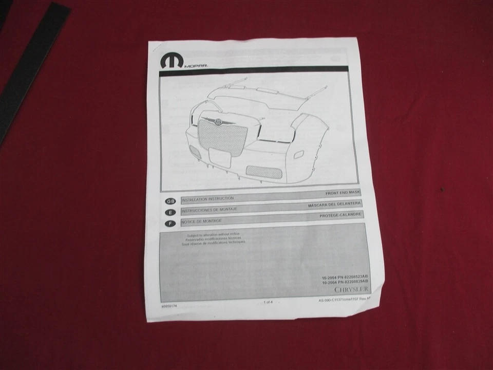 NOS OEM Chrysler 300 Front End Cover WITH License Plate Opening 2005 - 10 - Image 4 of 4