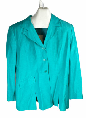 New Diane Von Furstenberg 100% Silk Assets Blazer Jacket Size L Women
