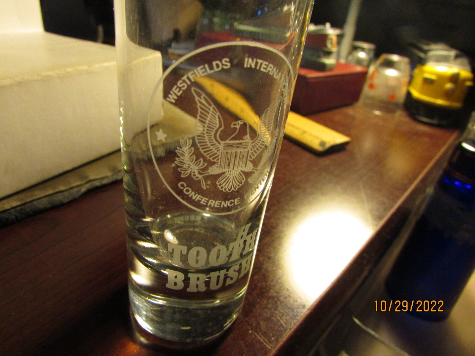 Westfield International-Conference Cntr- Eagle Logo-Tooth Brush 4"Shot Glass new