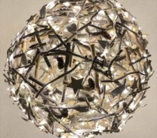 Lichterkette Weihnacht Kugel LED deko Modern 60cm 200 Lichter Rund Holz