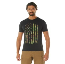 Fits Black / Woodland Camo  T-Shirts Athletic Fit  XL10740-XL