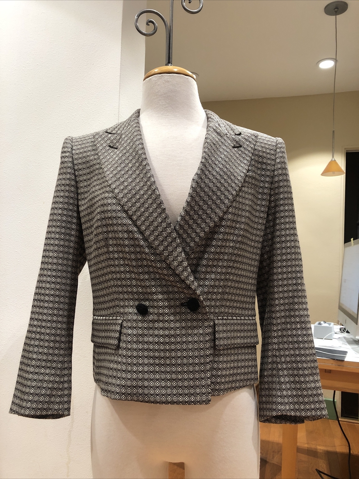 GIACCA BLAZER YVES SAINT LAURENT RIVE GAUCHE LANA SETA BOTTONI TAGLIATI 38