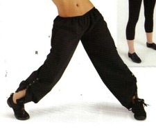 Black Sueded Loose Fit Hiphop pants Snap tape accent Cargo Pockets Small adult