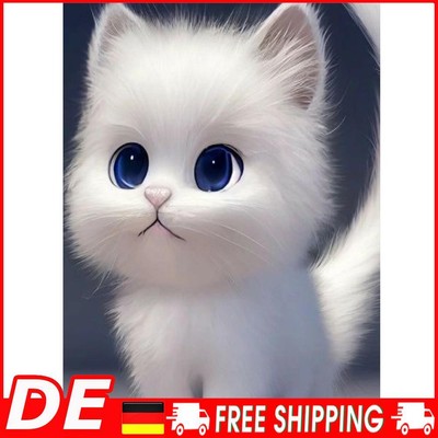 5D DIY Full Round Drill Diamond Painting Cat Kit Home Decoration Art Craft