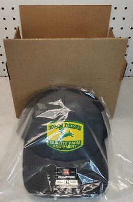 Cappello Da Camionista John Deere Richardson 112 - Antracite/nero, Con Patch Ricamato, Regolabile, Vintage
