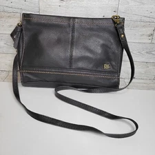Y2K THE SAK Iris Dark Brown Leather 3-Way Crossbody Bag Demi Clutch 