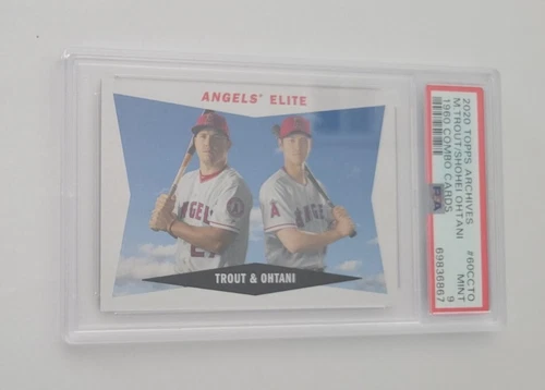 2020 Topps Archives Shohei Ohtani Mike Trout PSA 9 1960 combo Angels cards
