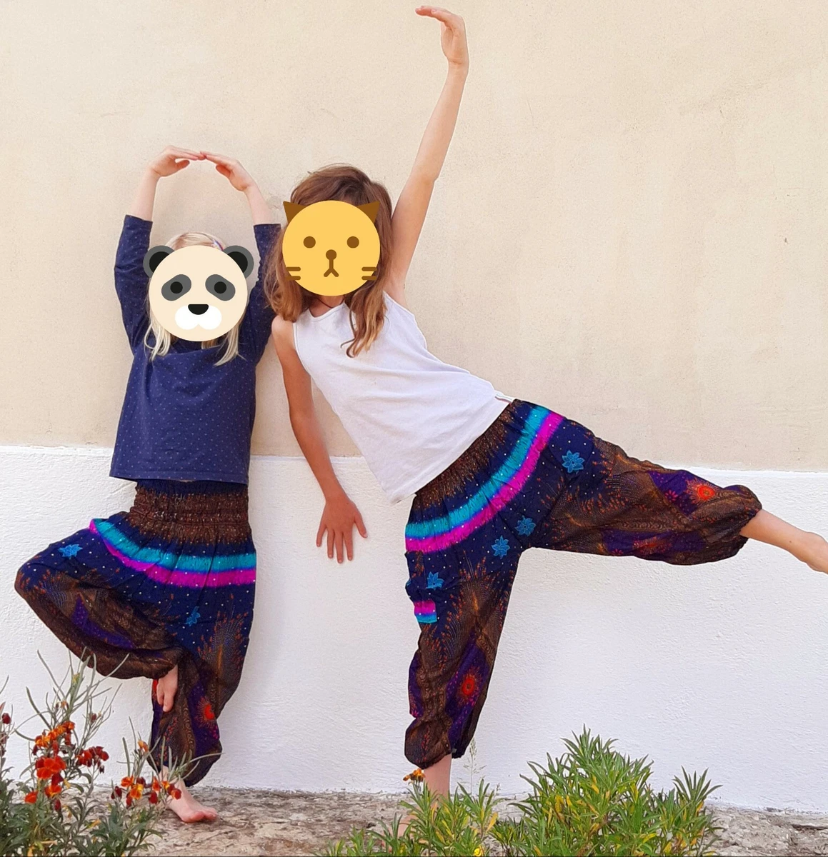 Sarouel Enfant B b gar on fille Ethnique bleu violet pantalon eBay