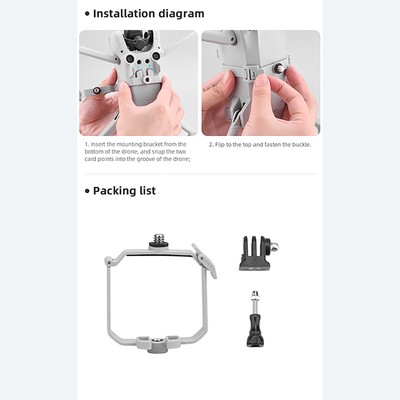 Adaptateur Fixation 1/4 Pour DJI Mini 3 Pro - Support D'Extension Pour Caméra, Montage Sur Trépied