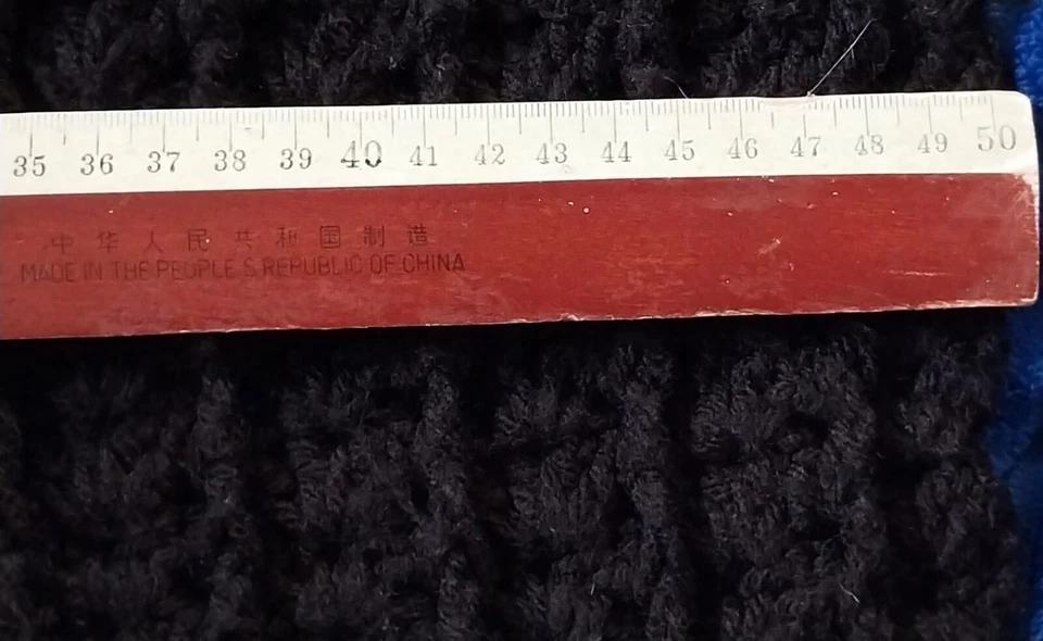 Vintage handmade shawl crochet knit black open work  winter   L : 1.5  w : .5 cm - Image 4 of 4