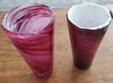 Murano Art Style - Hand Blown Glass Vases Pair