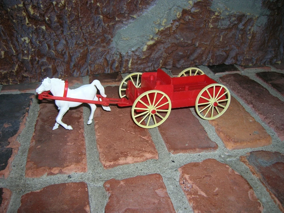 MPC  WAGON  & HORSE Multiple Products Co. TOY COWBOYS WESTERN 1960'S - Image 2 of 4