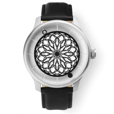 Humism Kato 42mm Automatik Stahl Saphir Weiß Schwarz Leder Unisex Uhr