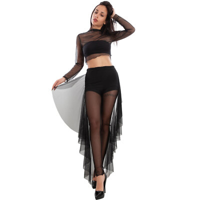 TOOCOOL FI-26656 Damen Schleieranzug transparent Tüll Tanz Disco