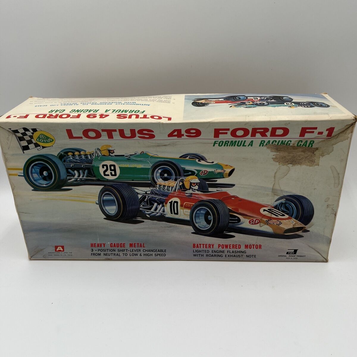 Vtg ASAHI Lotus 49 Ford F-1 Junior Race Car, Battery Vtg ASAHI Lotus 49 Ford F-1 Junior Race Car, Battery