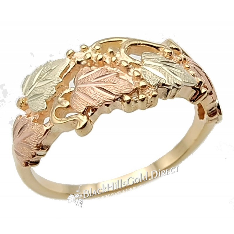 10K Black Hills Gold Ladies Ring with 10K Gold Leaves Size 11