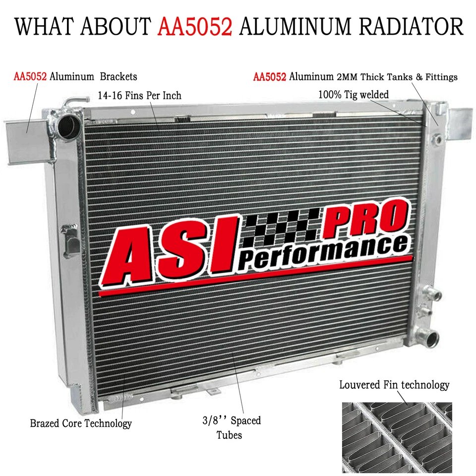 3 Row Aluminum Radiator for 1994-2002,1996 Mercedes-Benz SL500 500SL 5.0L V8 GAS - Image 2 of 4