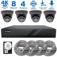 CTVISION 4K NVR 8MP Audio PoE IP Security CCTV Video Surveillance Camera System