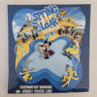 Disney Pins CASTAWAY CAY Cruise Line SRING A LEAK 4 PIN SET | eBay