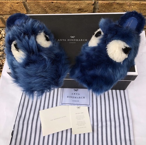 anya hindmarch fur slipper