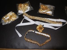 NEW Lot of 4 sets of white Costume Accessories-Sash, Choker  headpiece Chld sz
