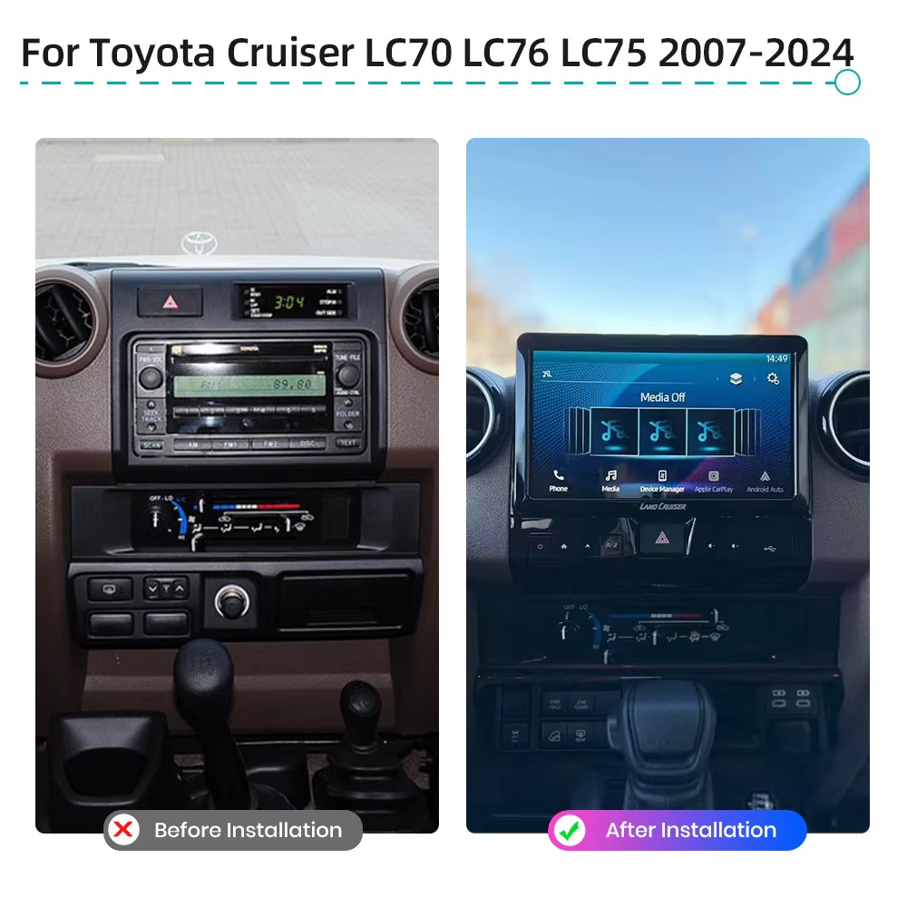 Car Radio For Toyota Land Cruiser LC70 LC75 LC76 2007-2023 Android GPS Navig DSP