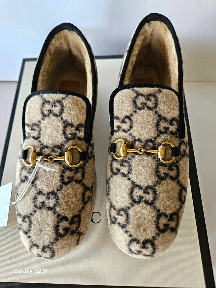 NEW Authentic Gucci Men's Fria Loafer Interlocking GG Wool G 7