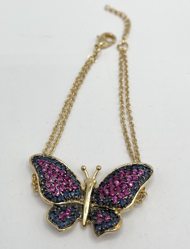 Gold Pave Rhinestone Crystal Butterfly Bracelet