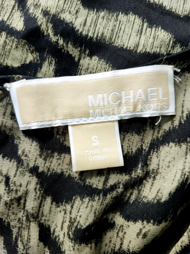 Blusa Top Para Mujer Michael Kors Talla S Sin Mangas Estampado Animal Verde Negro Lentejuelas - Imagen 7 de 8