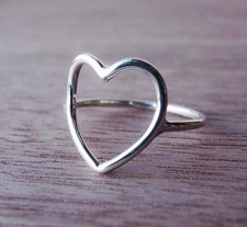 Hollow Heart Sterling Silver Ring