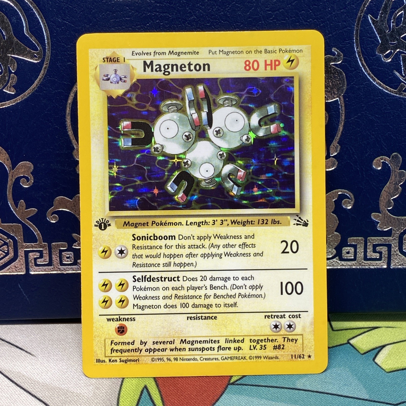 1999 Pokemon Magneton 11/62 1st Edition Fossil Holo NM