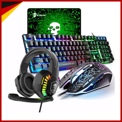 Gaming-Tastatur Maus-Set RGB-Beleuchtung PC Zubehör für Gamer Computer