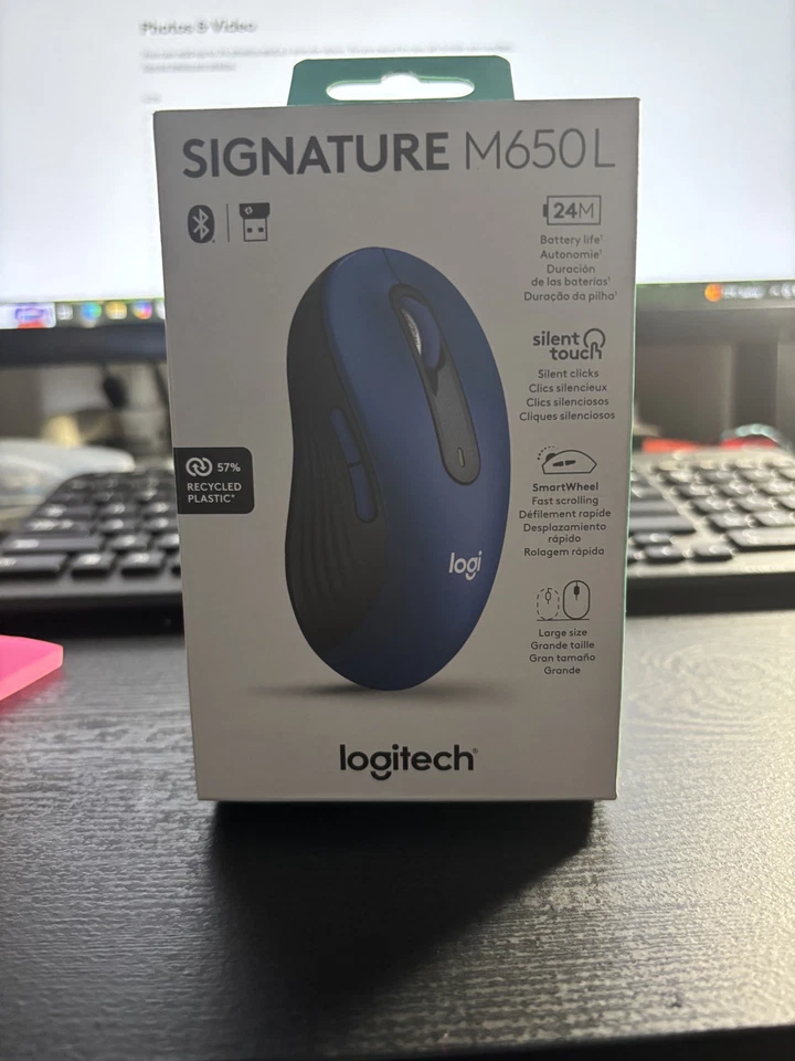 Logitech SIgnature M650 L Wireless Mouse - Blue - Image 3 of 3