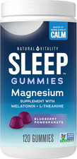 Natural Vitality Sleep Gummies, Magnesium Melatonin L Theanine, 120 ct