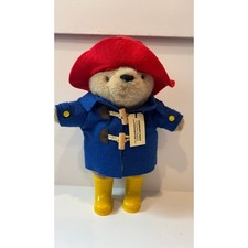 Paddington Bear Plush Toy Red Hat Blue Duffle Coat Yellow Boots PB Tag Eden