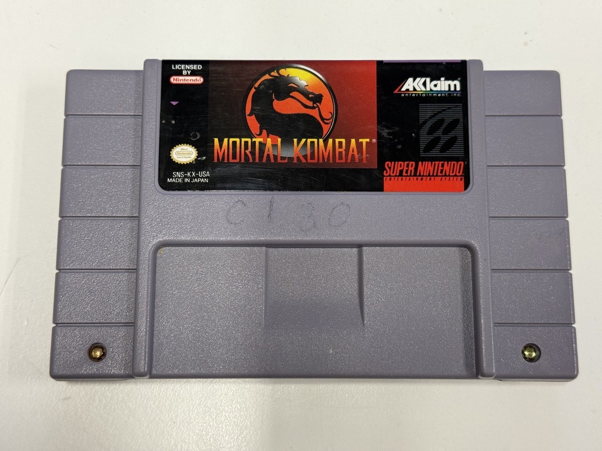 Mortal Kombat 1 - Super Nintendo SNES Game - Tested - Working