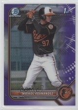 2022 Bowman Chrome Prospects Purple Refractor 111/250 Maikol Hernandez 05zk
