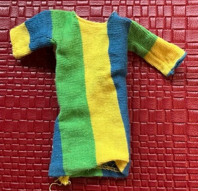 1967 Twiggy Doll Striped Mini Dress Mattel Mod Barbie VTG